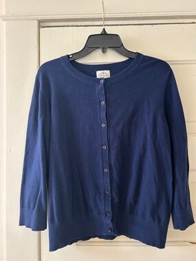 St. John's Bay Navy Button-Up Crewneck Cardigan